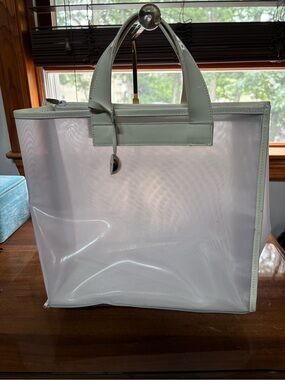 Furla White Patent Mesh Bag